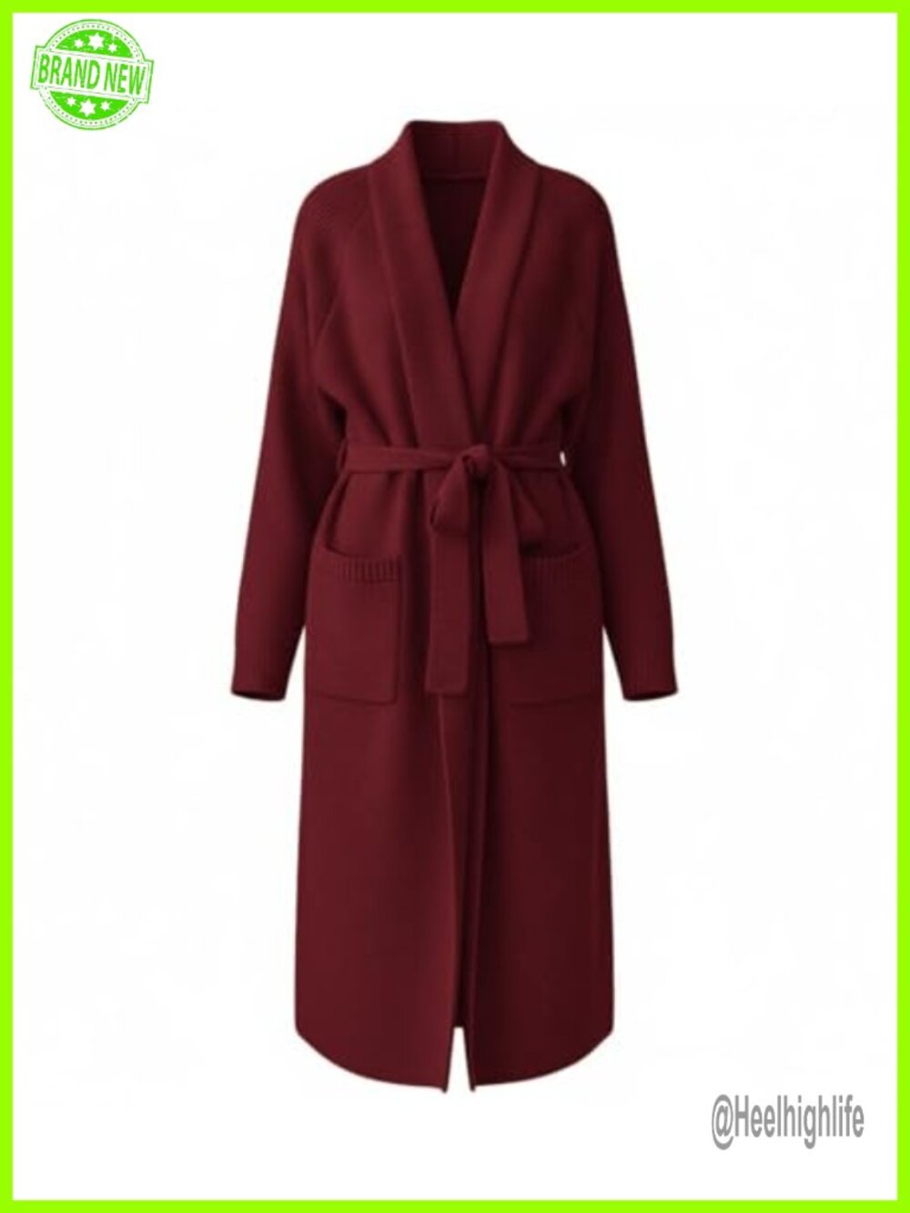 Long Chunky Knit Open Front Cardigan Sweater Oversized Coatigan with Pockets